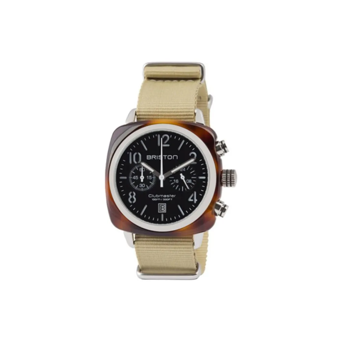 BRISTON Наручные часы Кварцевый механизм Khakinato Ремень 40 мм Черный циферблат Мужские часы
