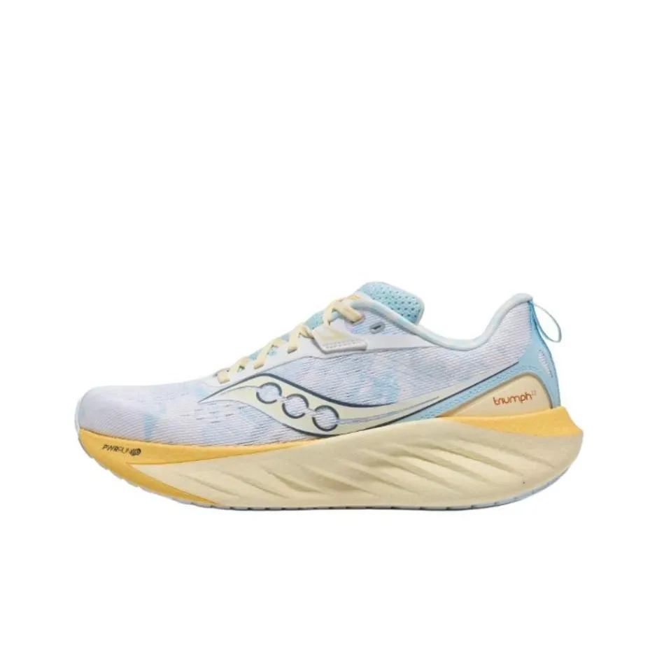 Saucony TRIUMPH Victory 22 Амортизация и Устойчивость к Износу Низкий Верх Беговые Кроссовки Унисекс Синий Желтый