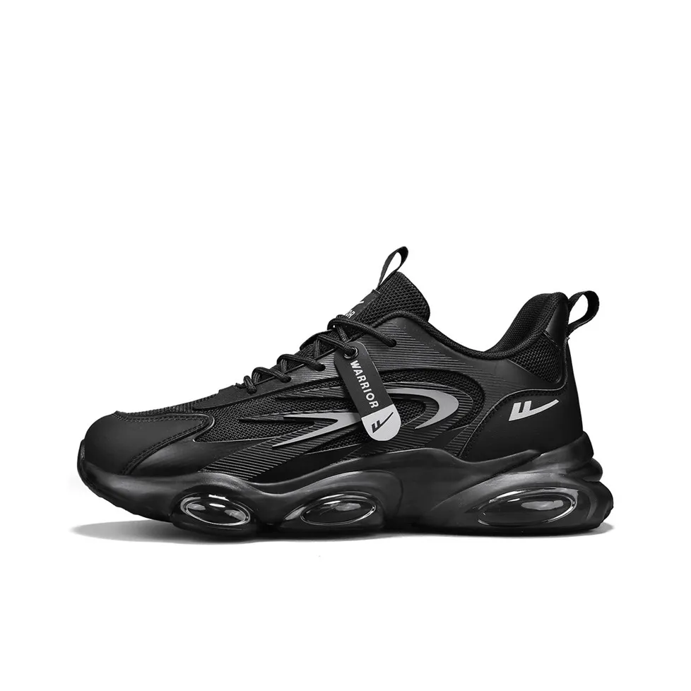 Warrior Покрытие Увеличение Высоты Устойчивость к Износу Легкий Противоскользящий Низкий Топ Повседневная Обувь Мужская Черный Серый