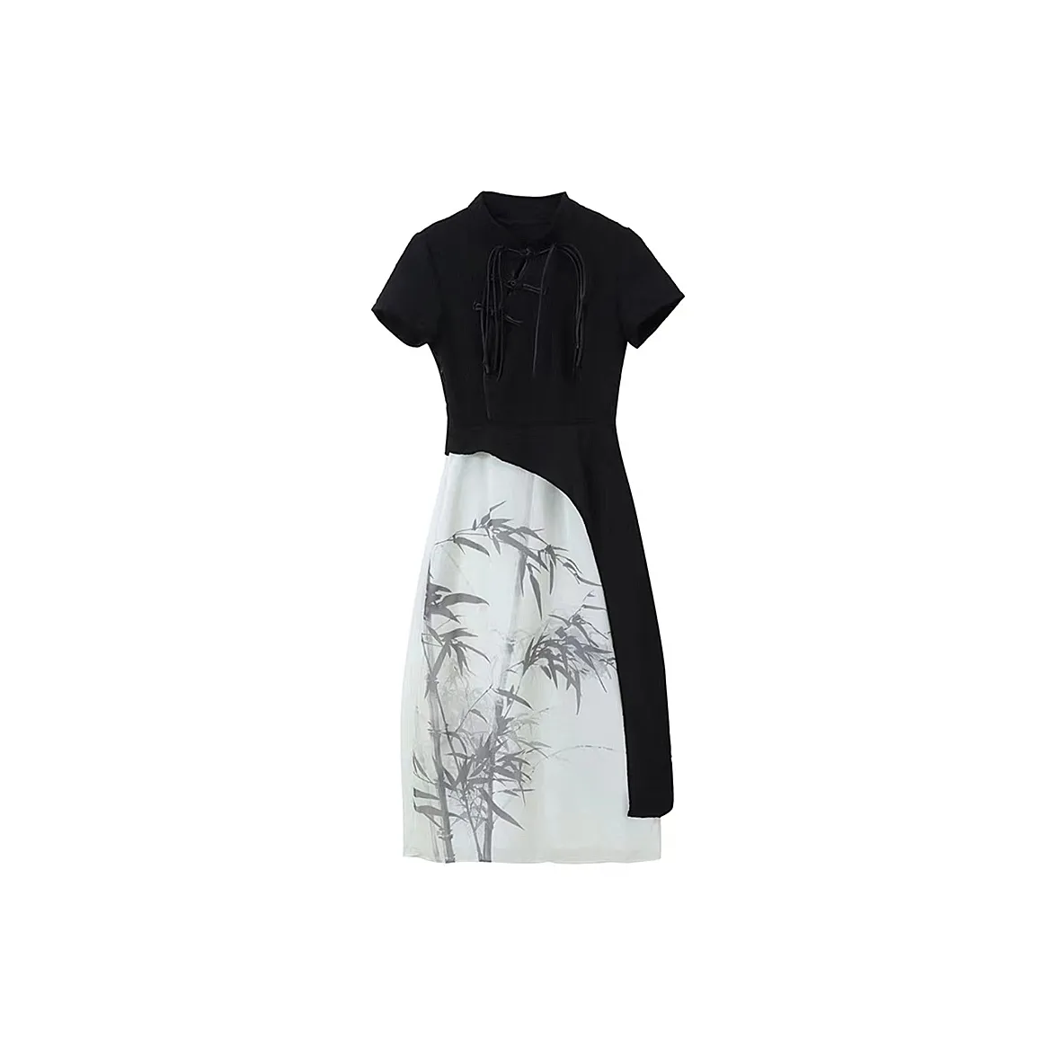 PAIN OR PLEASURE Short Sleeved Dress Women's Black+White