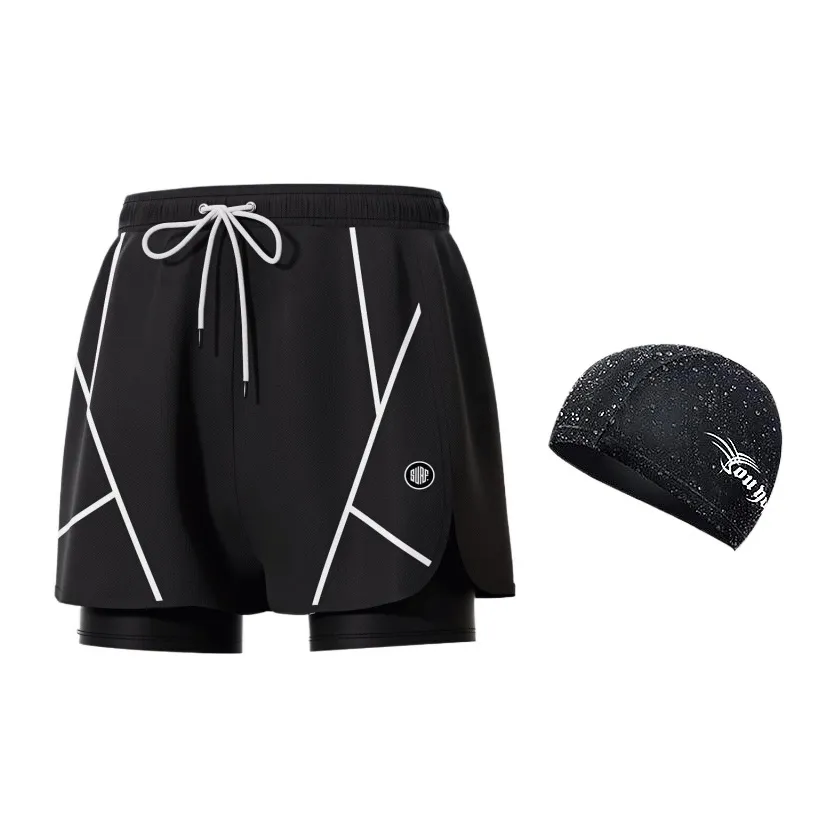 Youyou Swimming Sets Polyester/Elastane Summer Beach Vacation For Families Men's Black