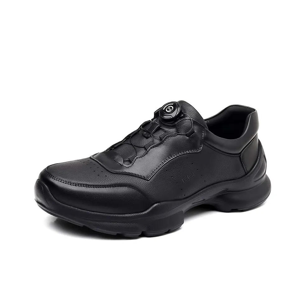 ENRICO COVERI Cushioning Anti Slip Wear Resistant Breathable Balance Height Increasing Low Top Casual Shoes Men's Black