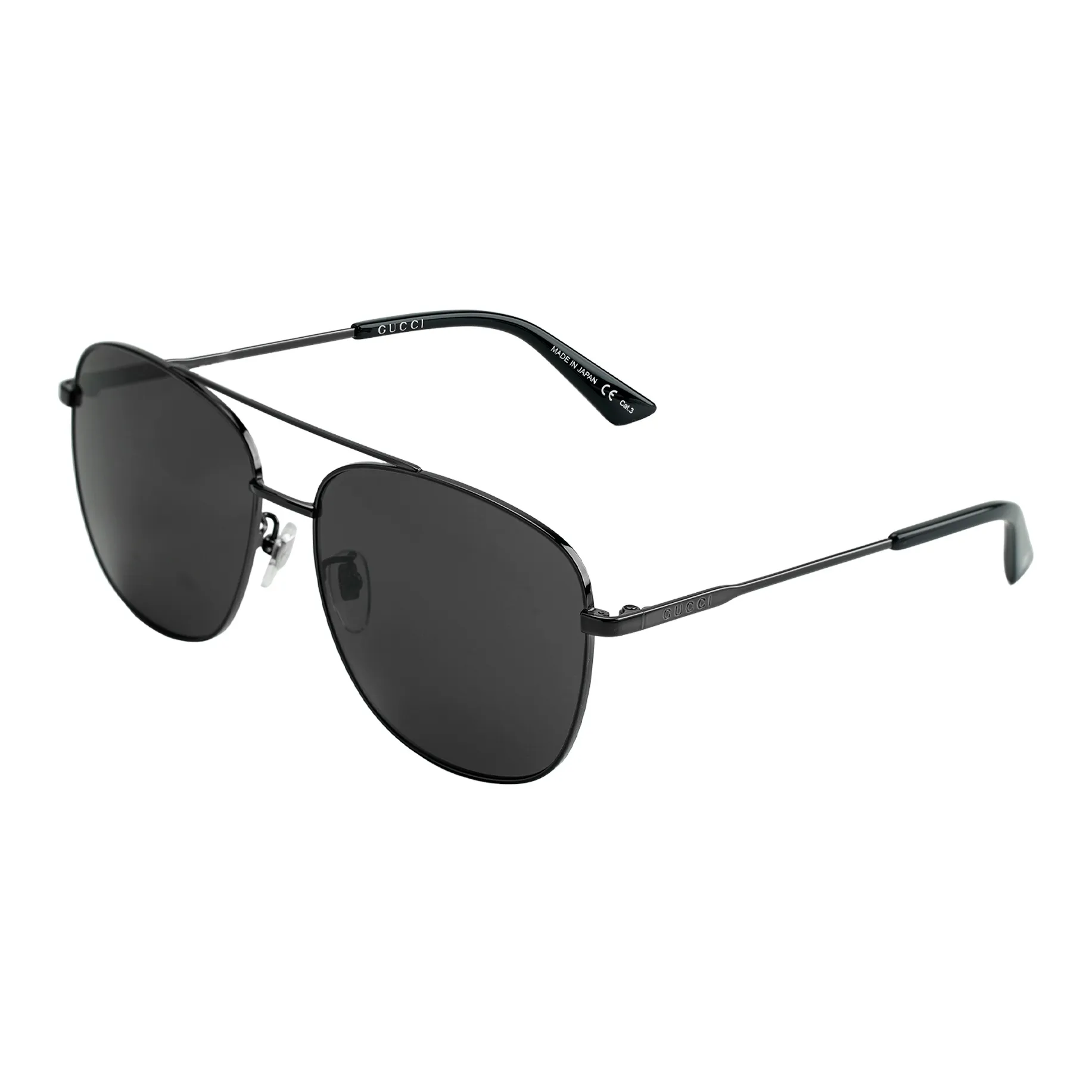 GUCCI Metal Aviator Sunglasses Men's Gray
