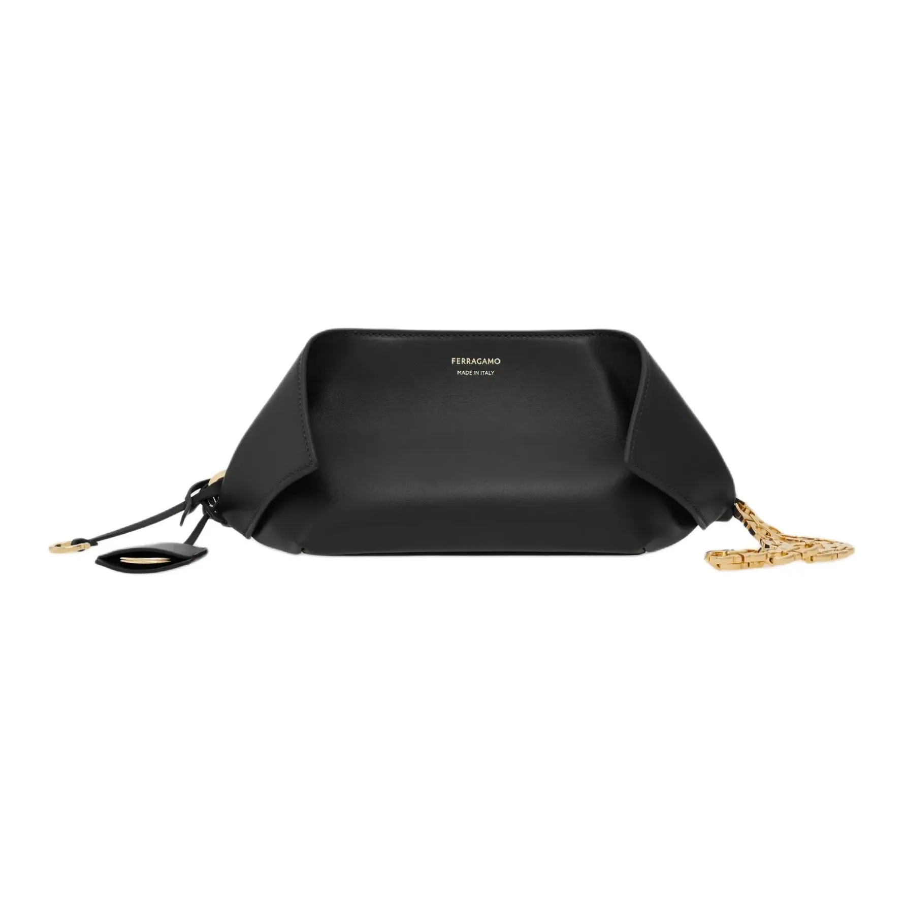 FERRAGAMO Cow Leather Evening Clutch Bag Regular Women's Black