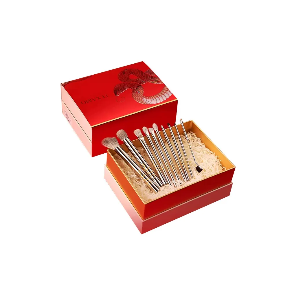 Texamo Jinze Jade Shadow Makeup Brush Set 10 Pcs Animal Fur Blush, Eye Shadow, And Makeup Brushes