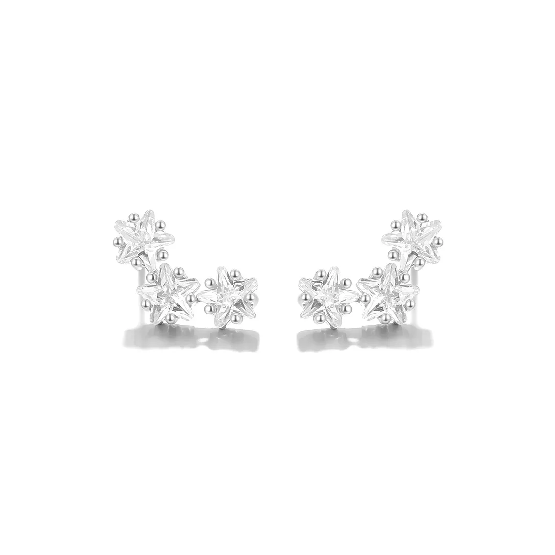 Clect 925 Sterling Silver, Synthetic Cubic Zirconia Stud Earrings Women's