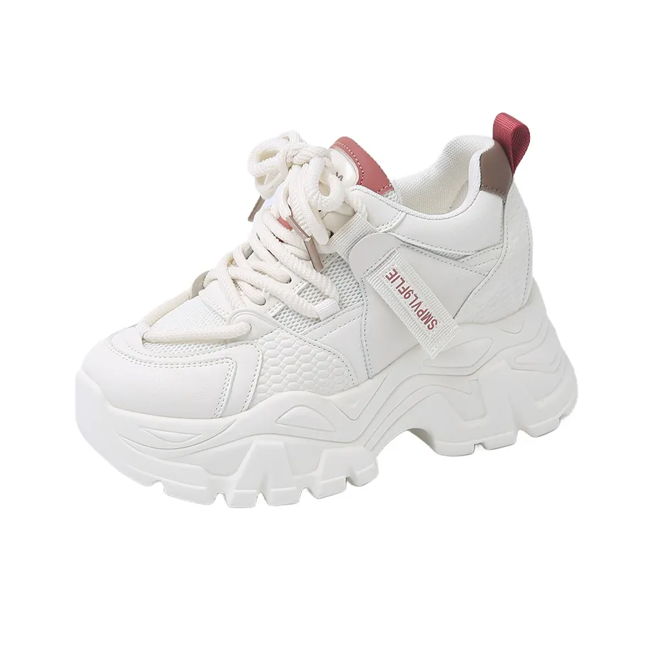 REIHUNG Cushioning Anti-Slip Wear-Resistant Breathable Supportive Lightweight Low-Top Chunky Sneakers Women's
