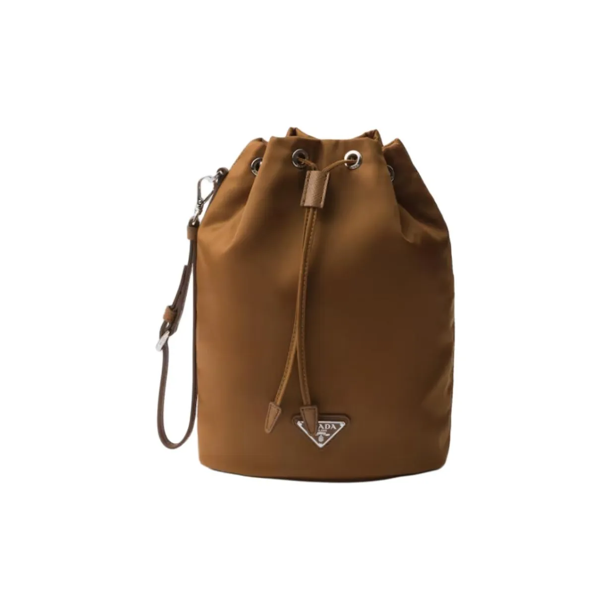 PRADA Re Nylon Fabric Bucket Bag Handbag Trumpets Women's Brandy Brown