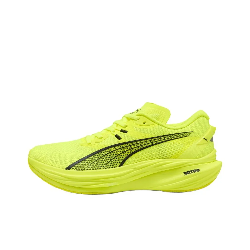 PUMA Deviate NITRO 3 Slip-Resistant и Breathable Low-Top Повседневные Беговые кроссовки Мужские Желтые