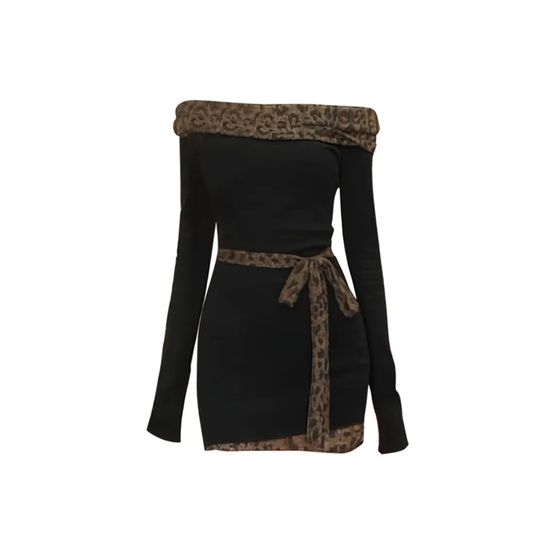 AFGGD Длинное платье с длинными рукавами женское черное