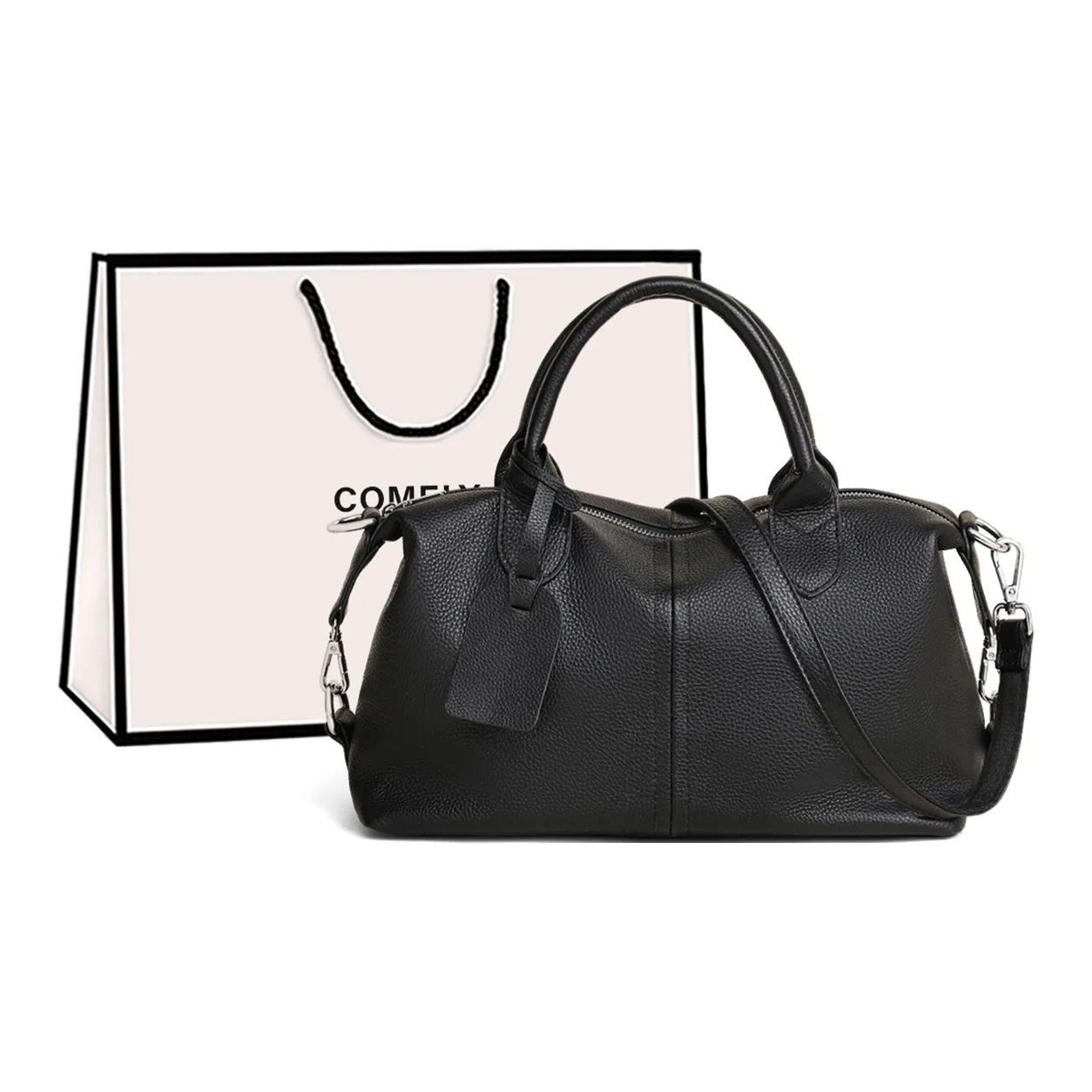 COMELY Сумка через плечо из коровьей кожи женская черная