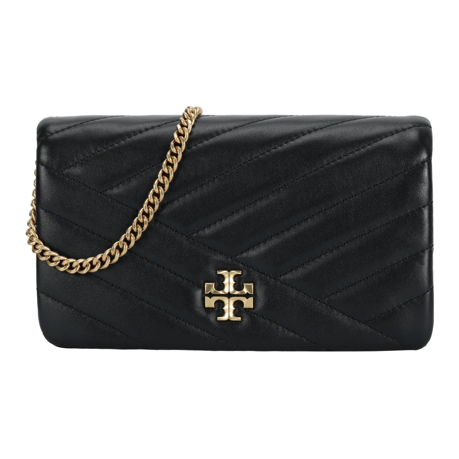 TORY BURCH Kira Chevron Chain Wallet Black