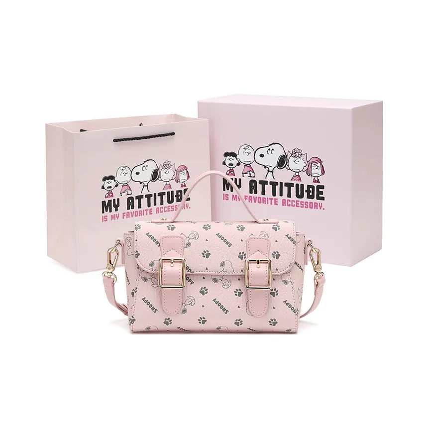 SNOOPY PU (полиуретан) Сумка через плечо Сумка Маленькая Женская Розовая