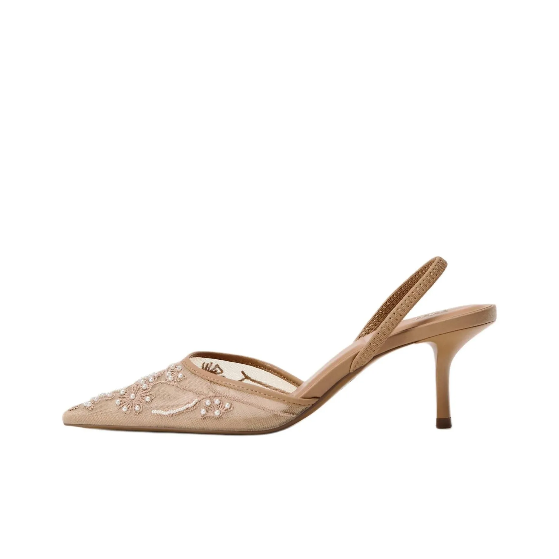 ZARA Slim Heel High Heels 6cm Women's Brown