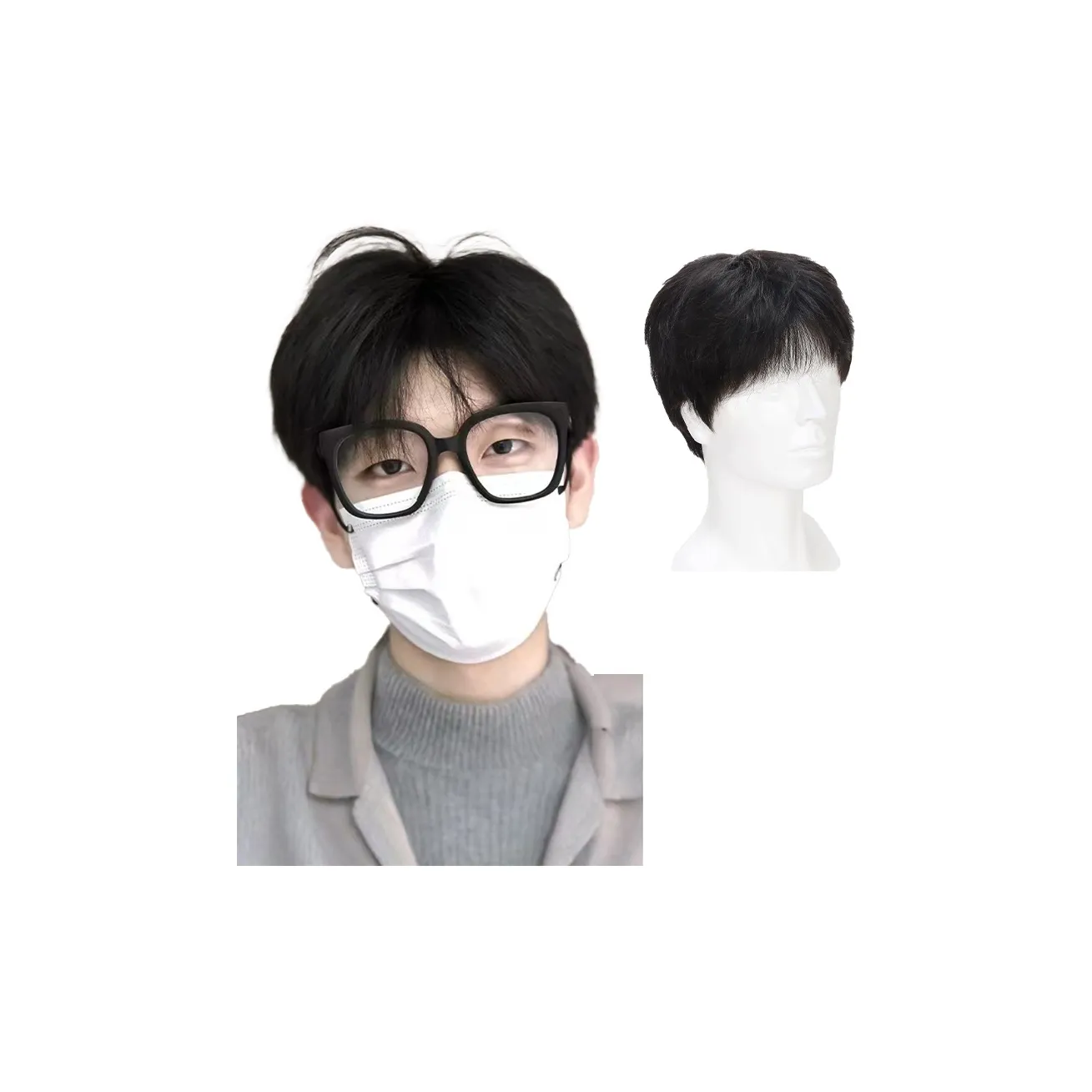 YUNQING Корейский стиль Повседневный Микро Задний вырез Пластина Парики