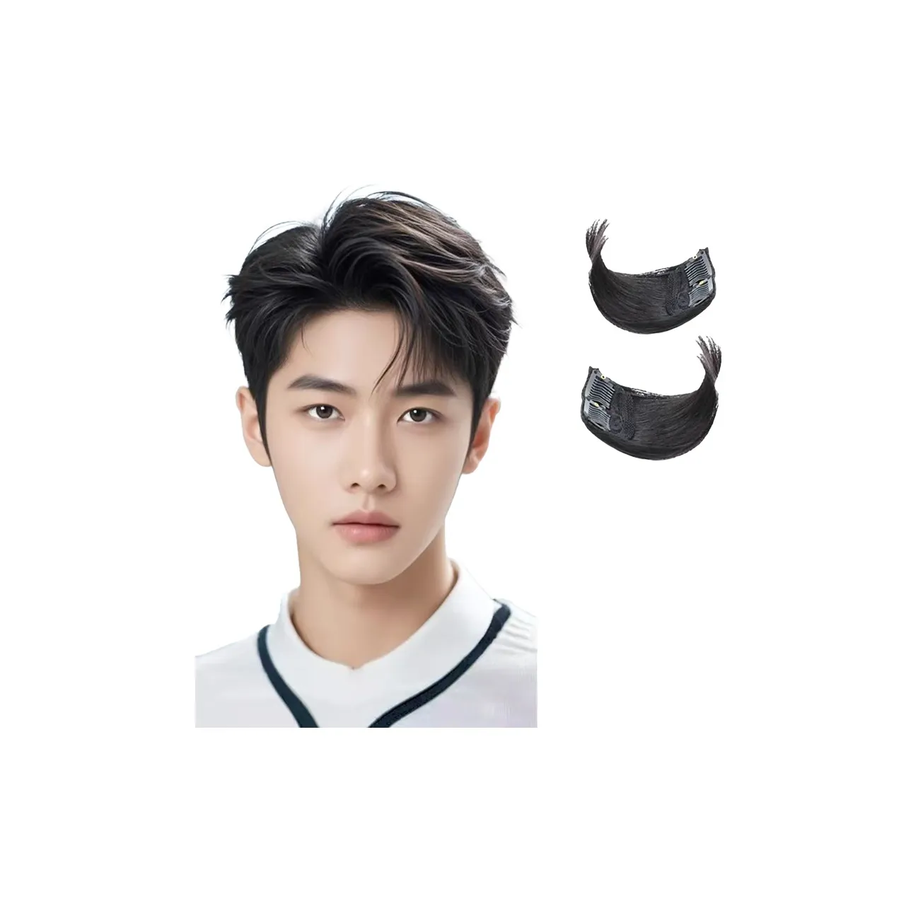 YUNQING Розовый Градиентный Full True Волосы PIECES Перука из Естественных Волос Короткие Прямые Волосы