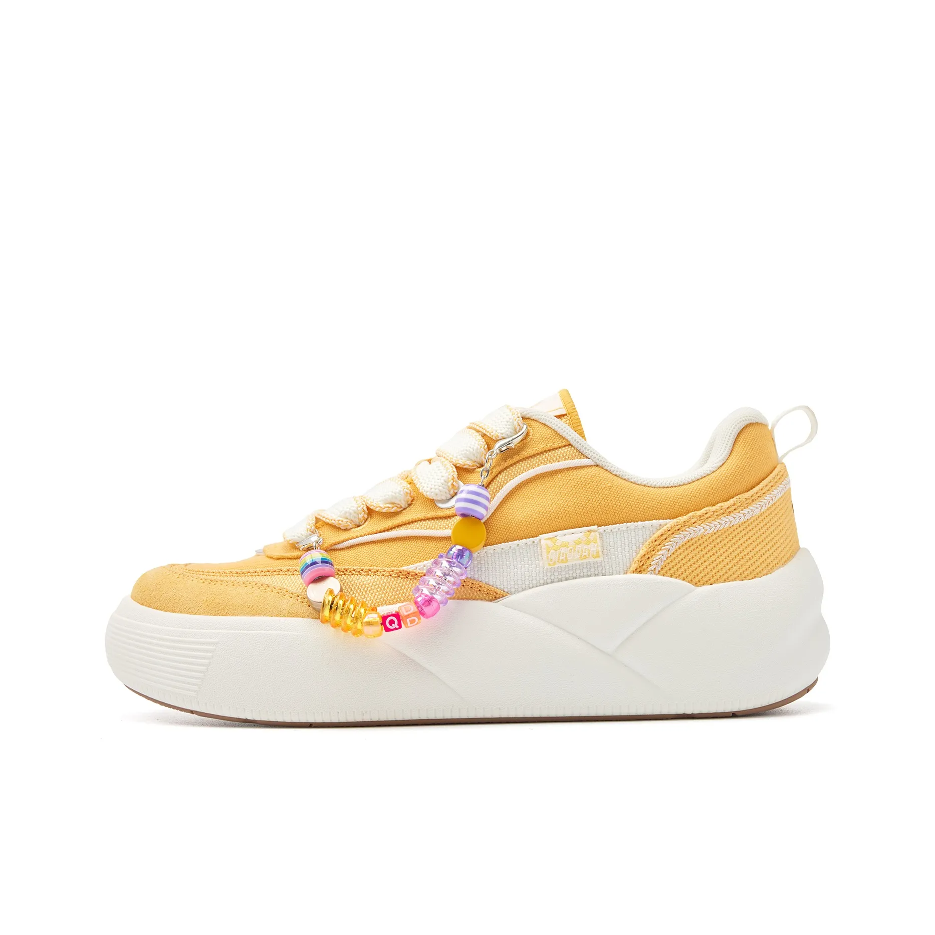 QIAODAN Anti Slip Wear Resistant Low Top Skateboard Shoes Women's Yellow