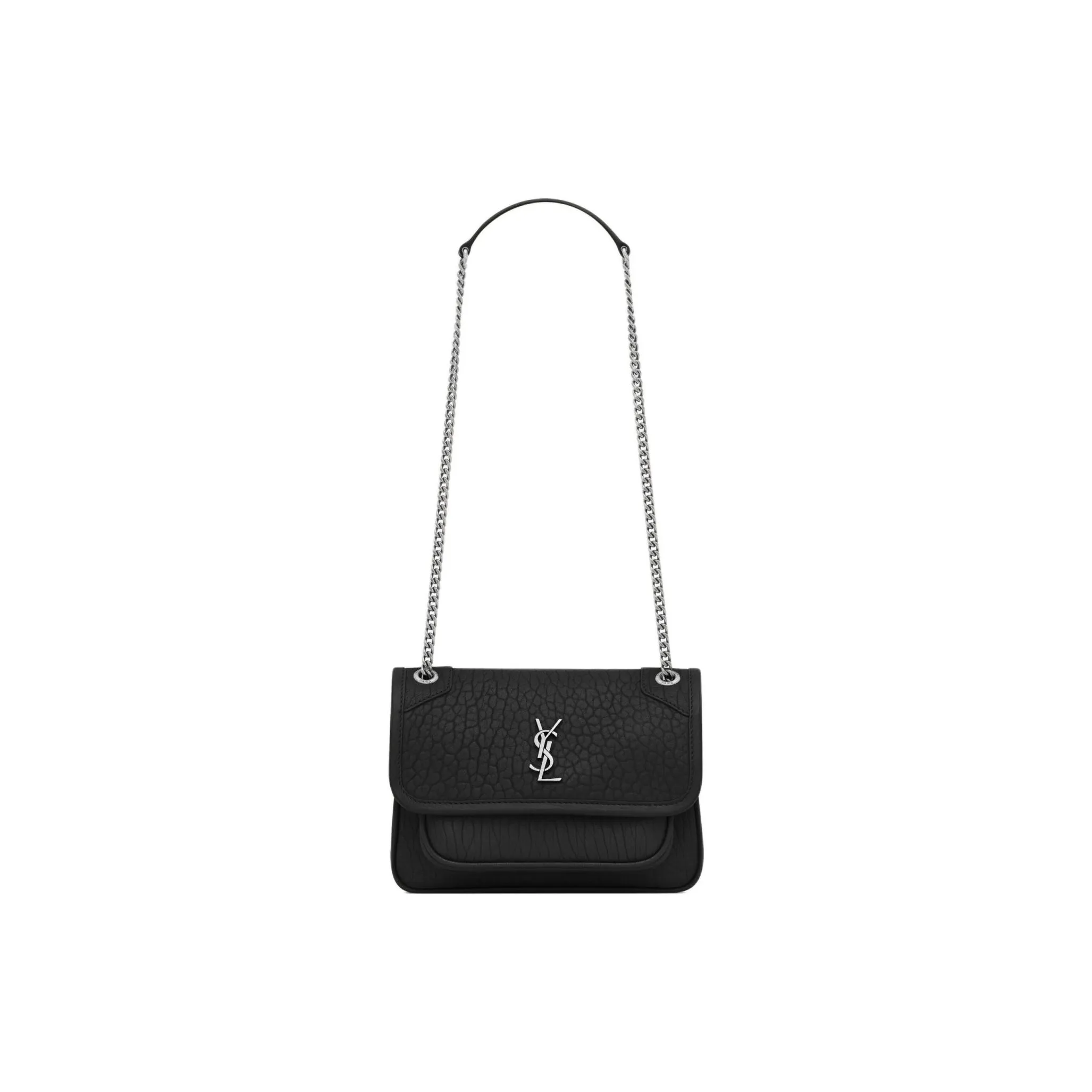 SAINT LAURENT Lambskin Shoulder Bag Mini Women's Black