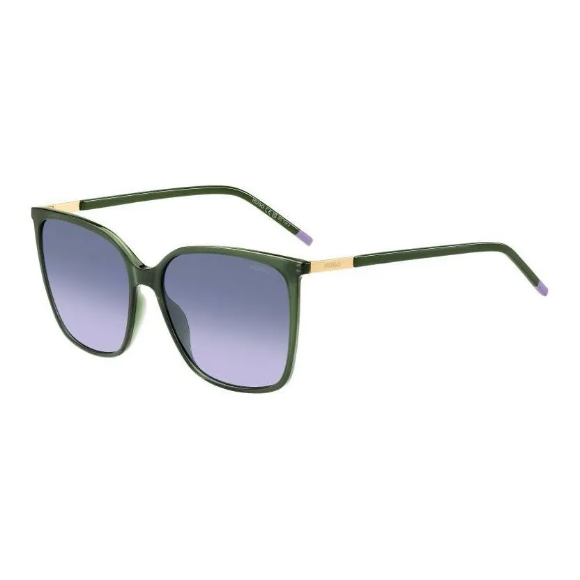 HUGO BOSS Resin Irregular Shape Sunglasses Women's Green