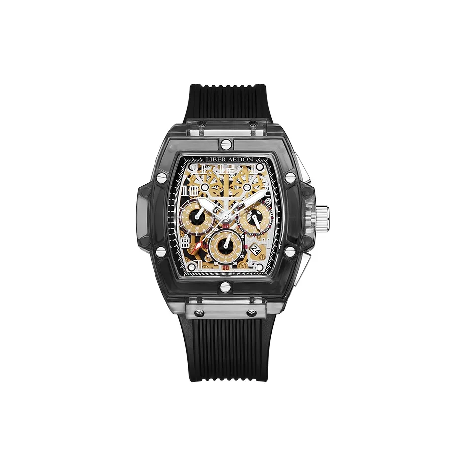 LIBER AEDON Кварцевый механизм циферблат с дизайном "скелет" мужские часы