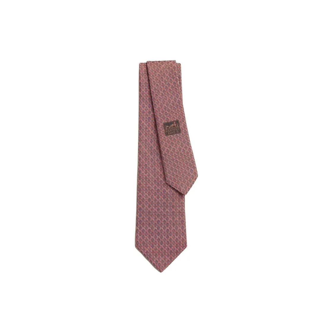 HERMES Mulberry Silk Ties Men's Orange
