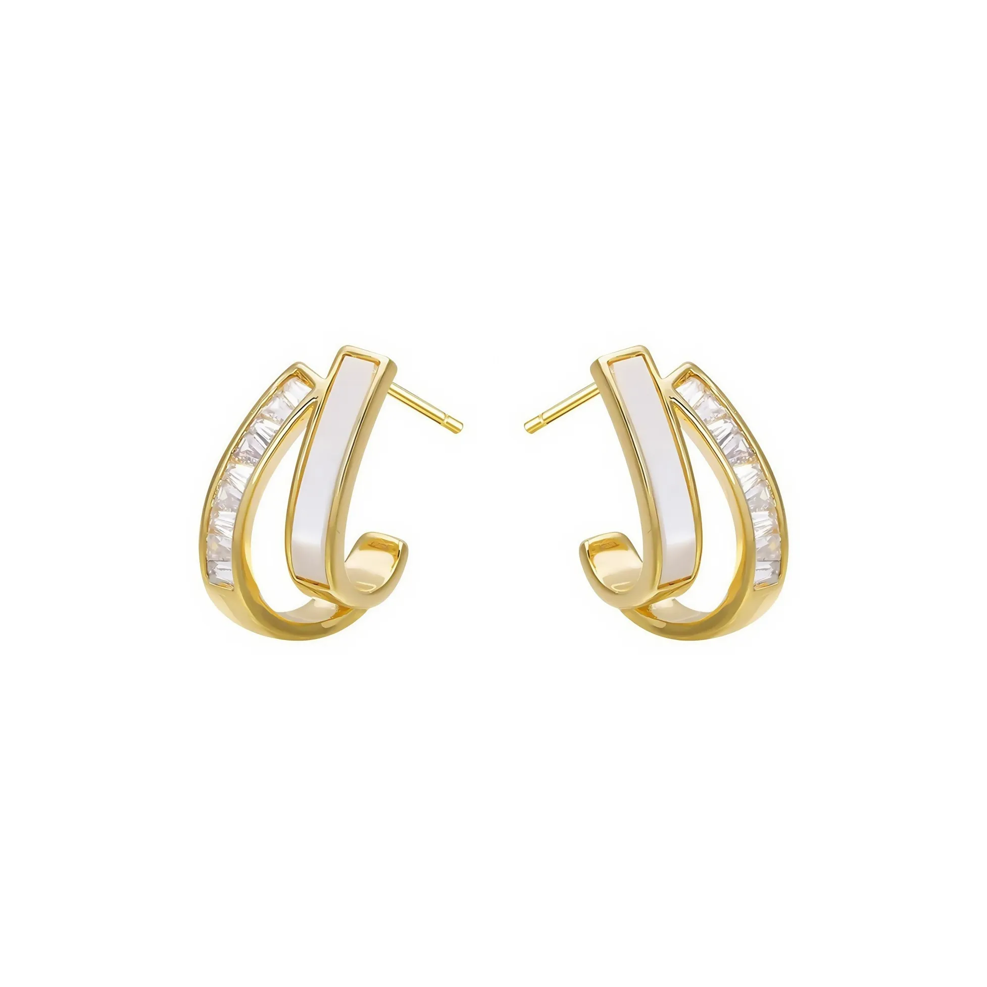 KING OF BLING 925 Sterling Silver Pin, Alloy, Zircon, Oil Drip Stud Earrings Women's