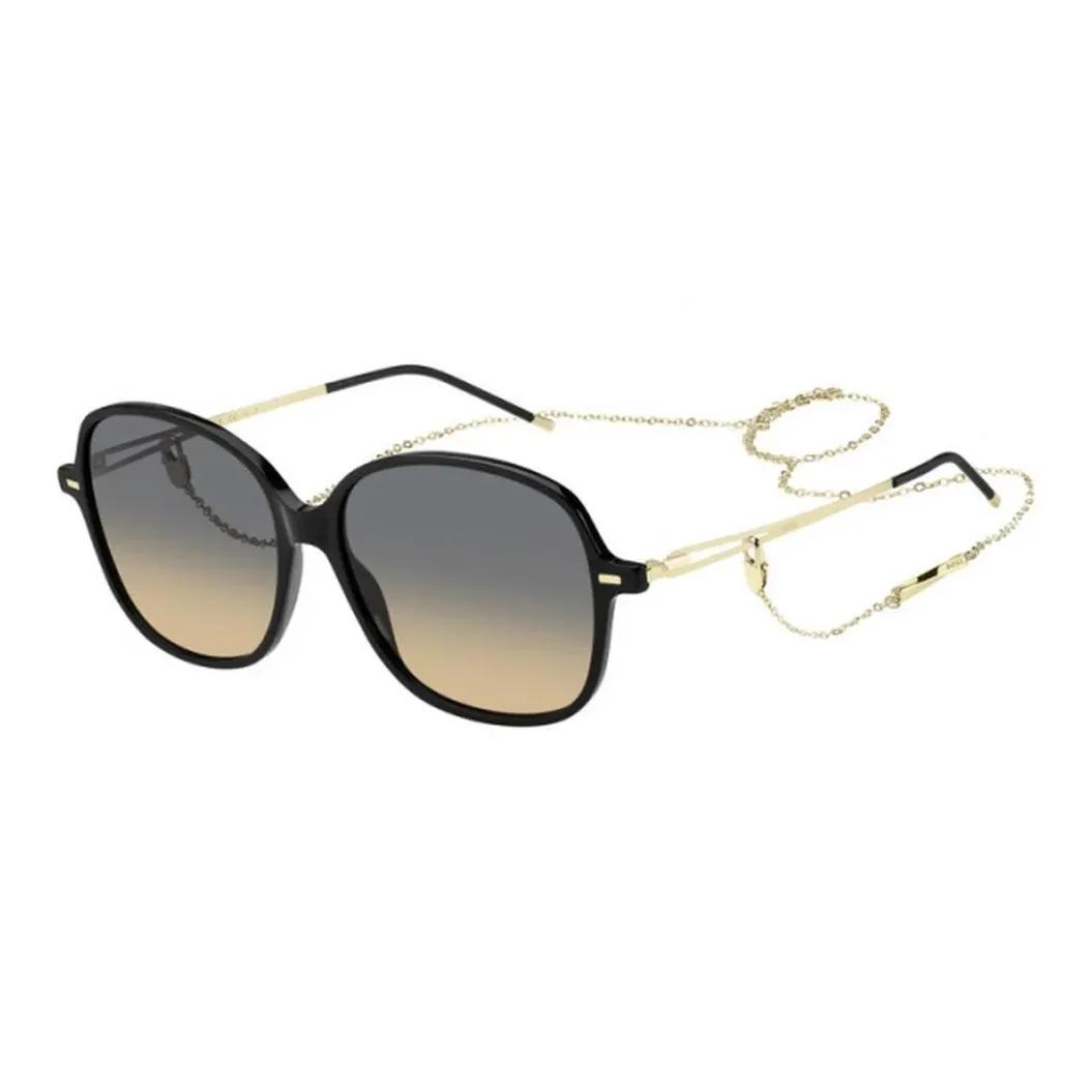 HUGO BOSS Acetate Irregular Shape Sunglasses Women's Black