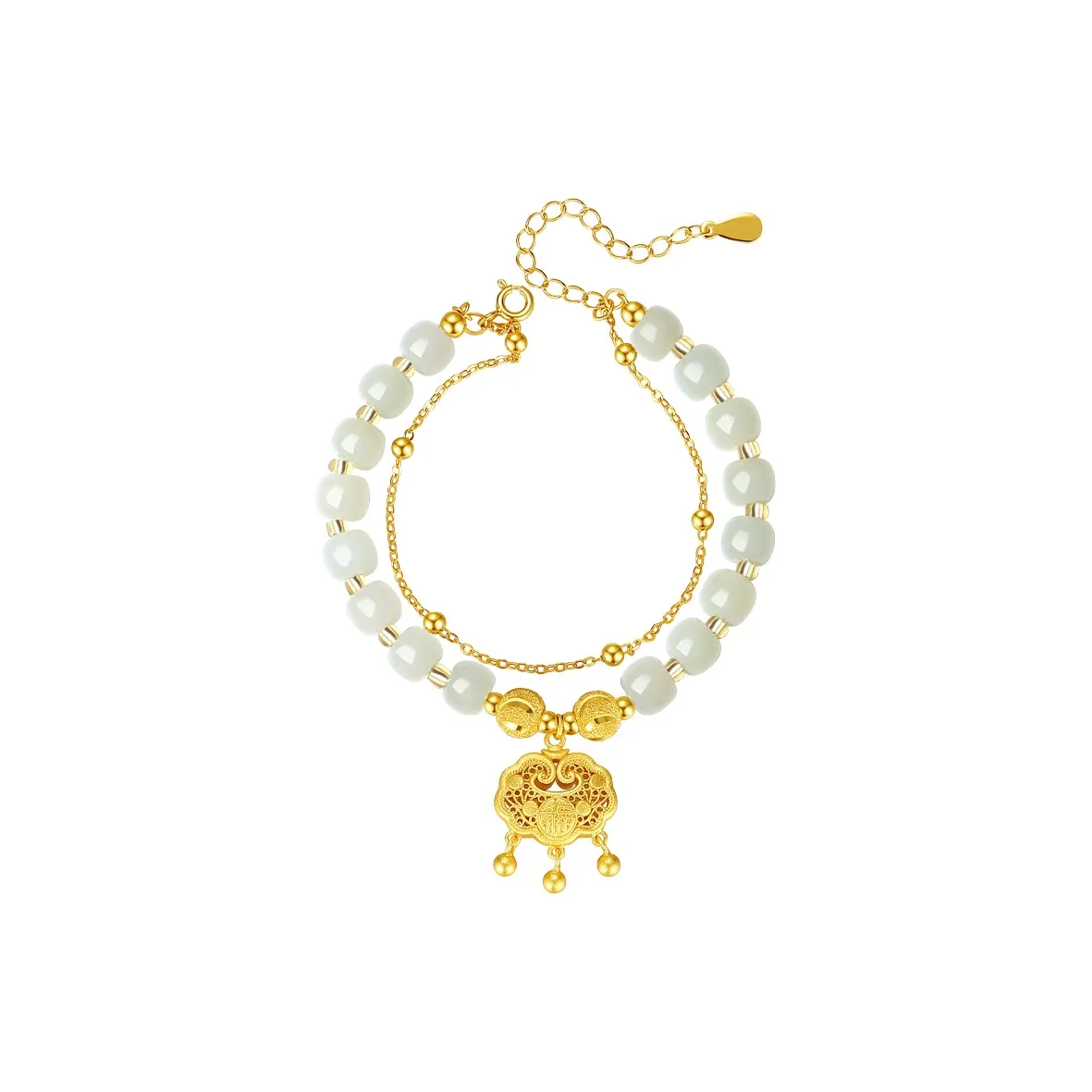 DIHUAJI Hetian Jade Bracelets Pale Greenish White Jade Women's