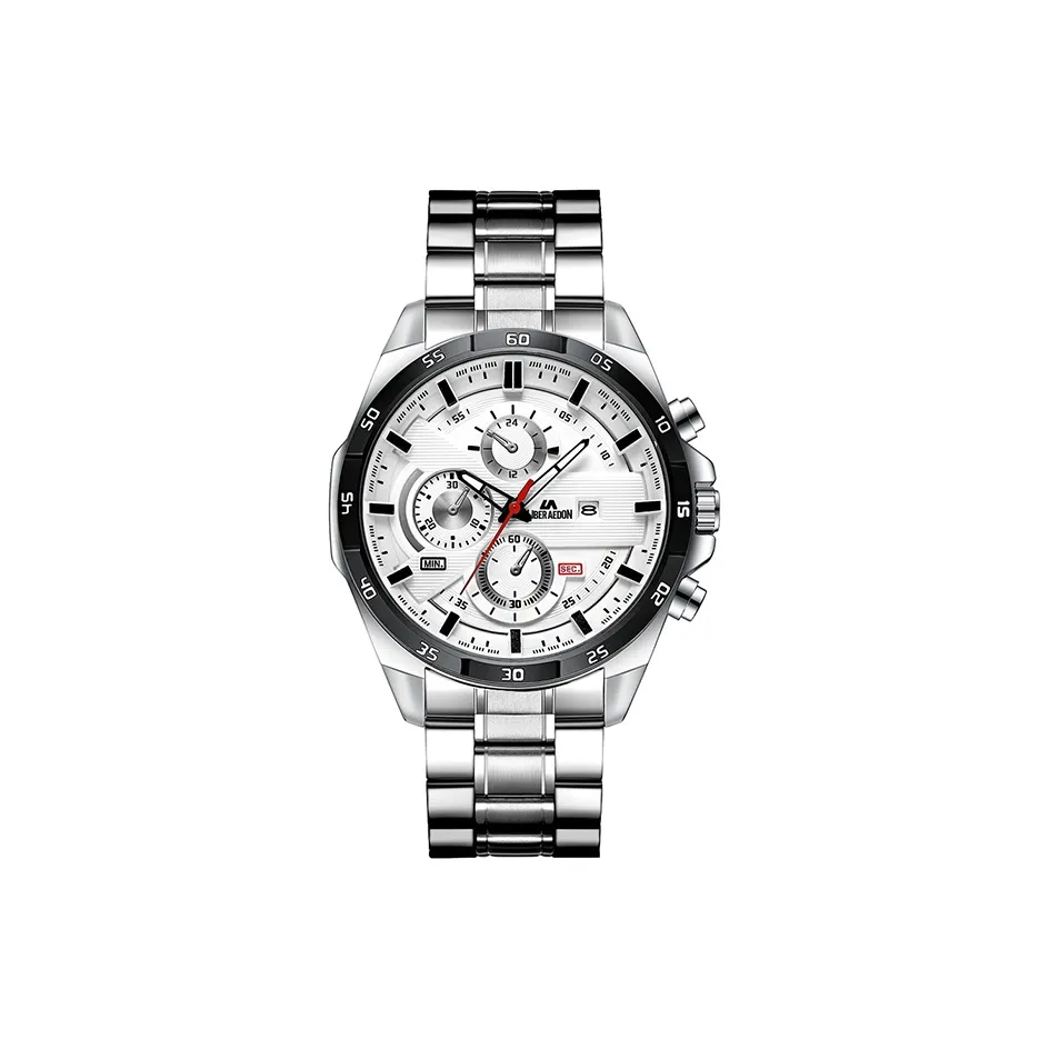 LIBER AEDON Кварцевый механизм нержавеющая сталь ремешок серебристый циферблат мужские часы изящная коробка