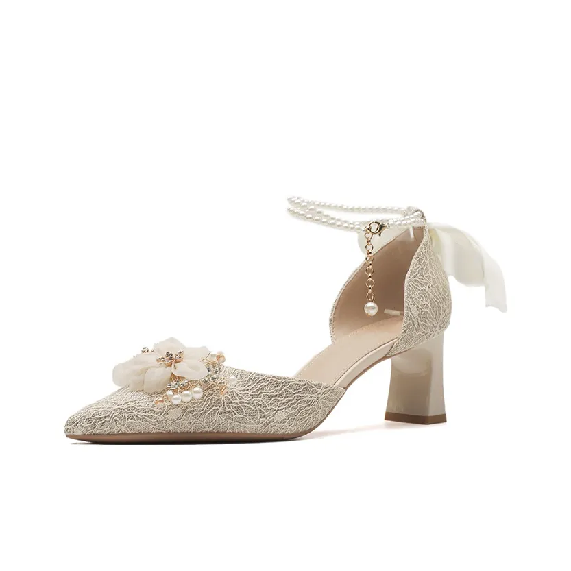 Zubumei Высокие каблуки Женские Шампанское