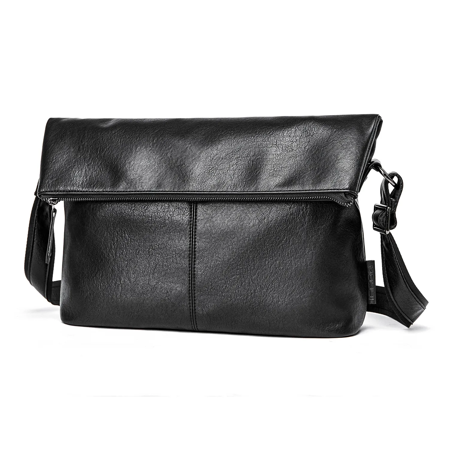 MOYYI PU Messenger Backpack, Crossbody Bag, Shoulder Bag Regular Men's Black