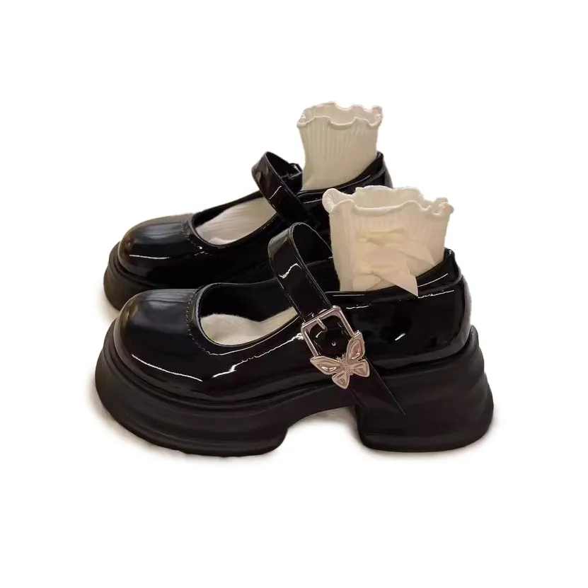 SHUXIAOBEI Грубый каблук Mary Jane Женские Классический черный