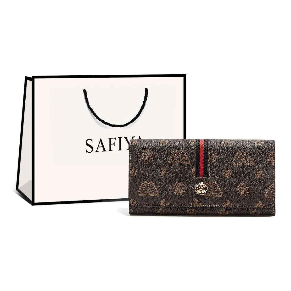 safiya Синтетическая кожа Картхолдер Сумка для документов Кошелек для монет Money Clip Кошелек Женские Кофе