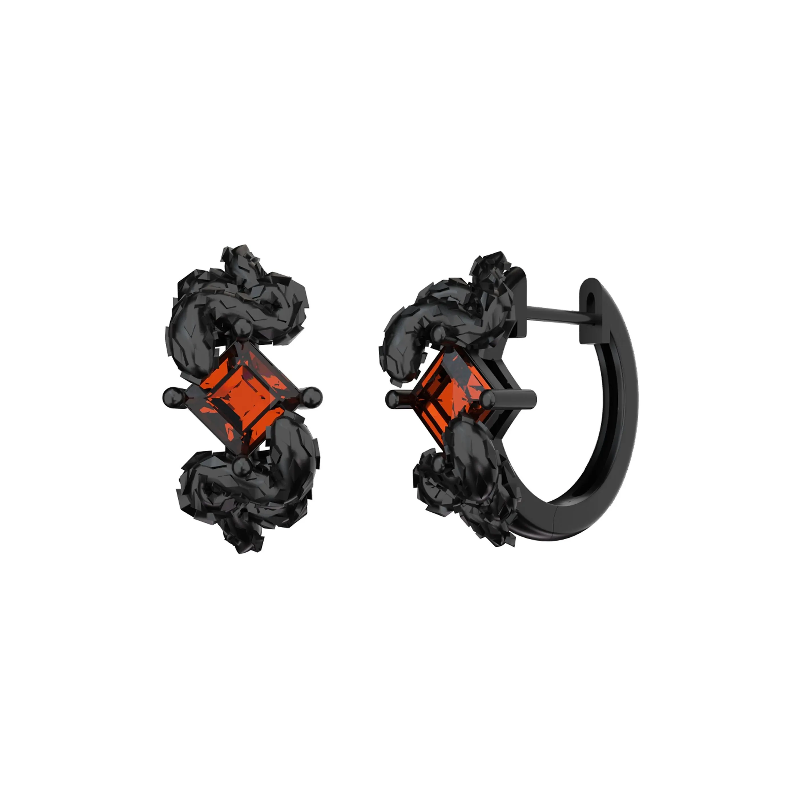 ICEGANG Серьги из меди с покрытием из белого золота унисекс