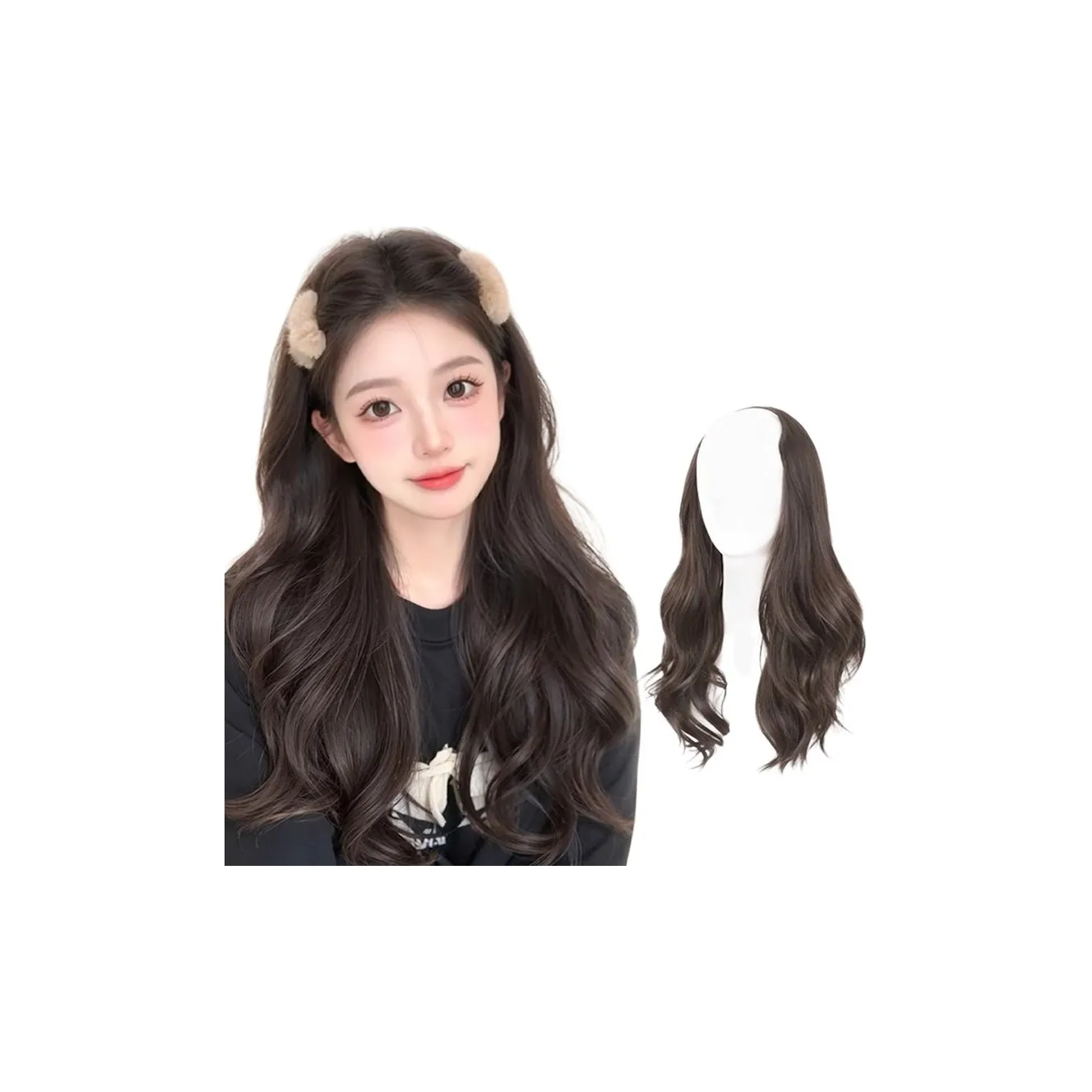 MUYAN Большая волна Длинные кудрявые накладные парик Ван-Пис для увеличения объема