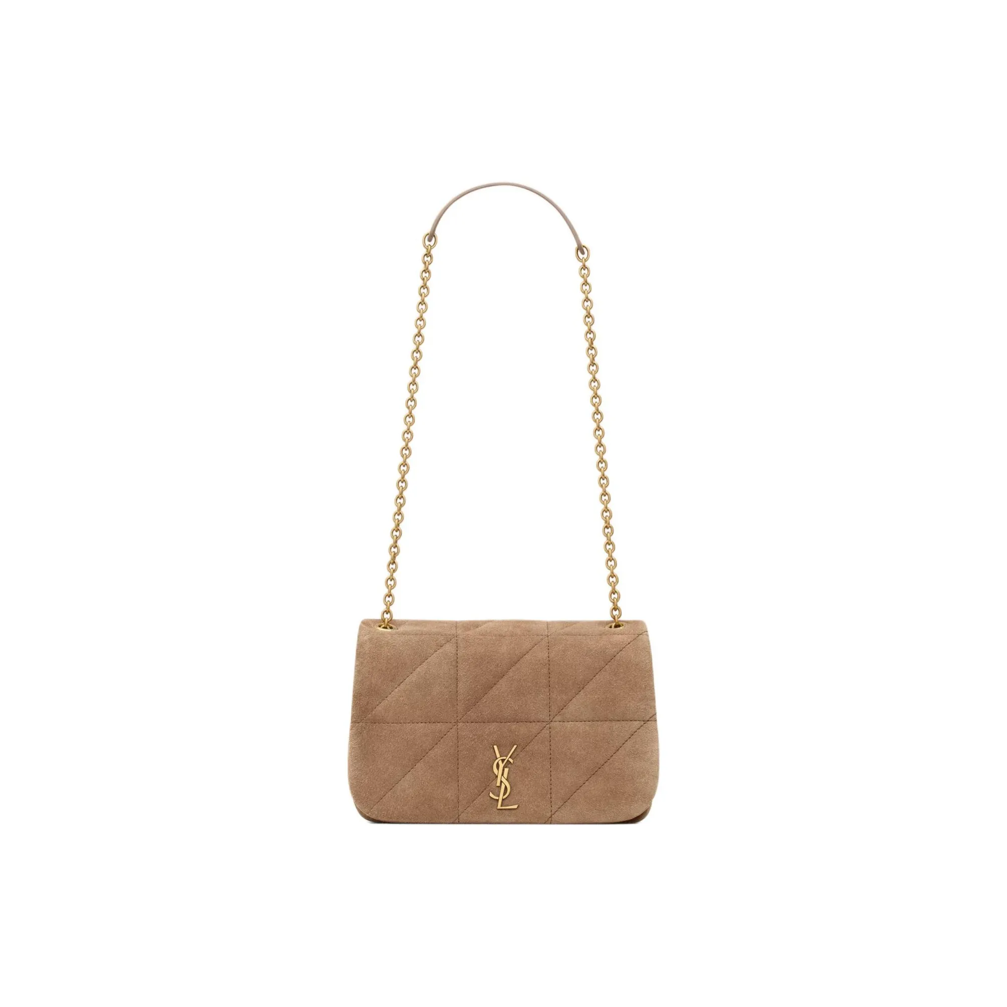 SAINT LAURENT Calf Suede Crossbody Bag, Shoulder Bag Mini Women's Beige