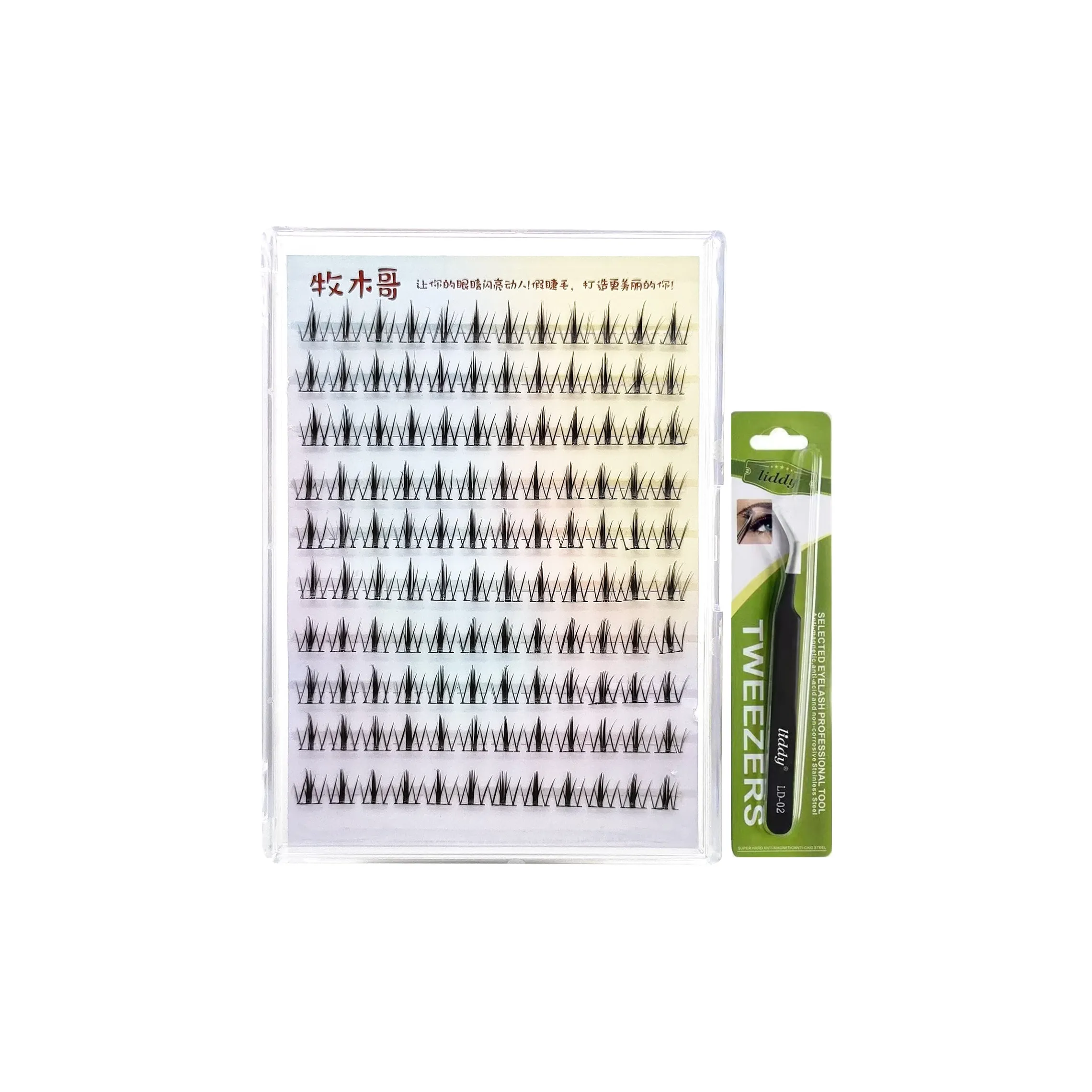 MUMUGE Самоклеящийся Без клея Облако Искусственные ресницы Один кластер Dense Стиль Сегментированный Демон 120 кластеров коробка