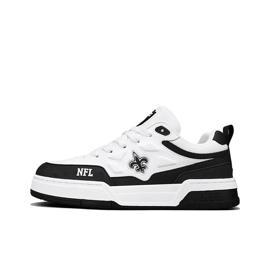 NFL New Orleans Saints Coverage Wear-Resistant Slip-Resistant Low-Top Skateboard Shoes Unisex White Black