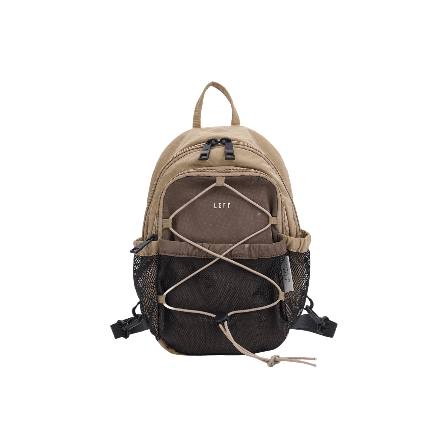 LEFF Fabric Outdoor Mountaineering Backpack Trumpets Unisex Khaki Brown