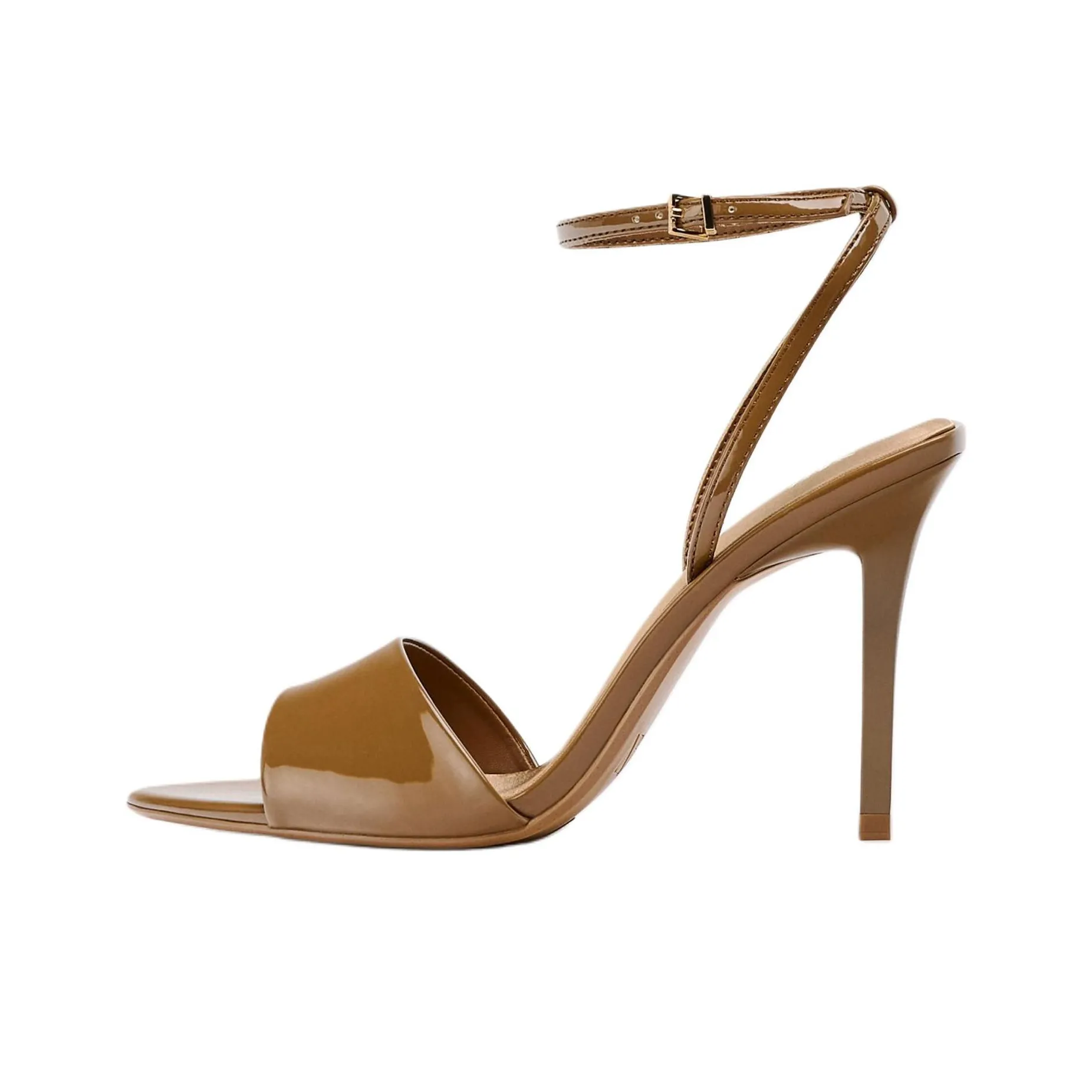 ZARA One Strap Sandals 10.5cm Women's Tan
