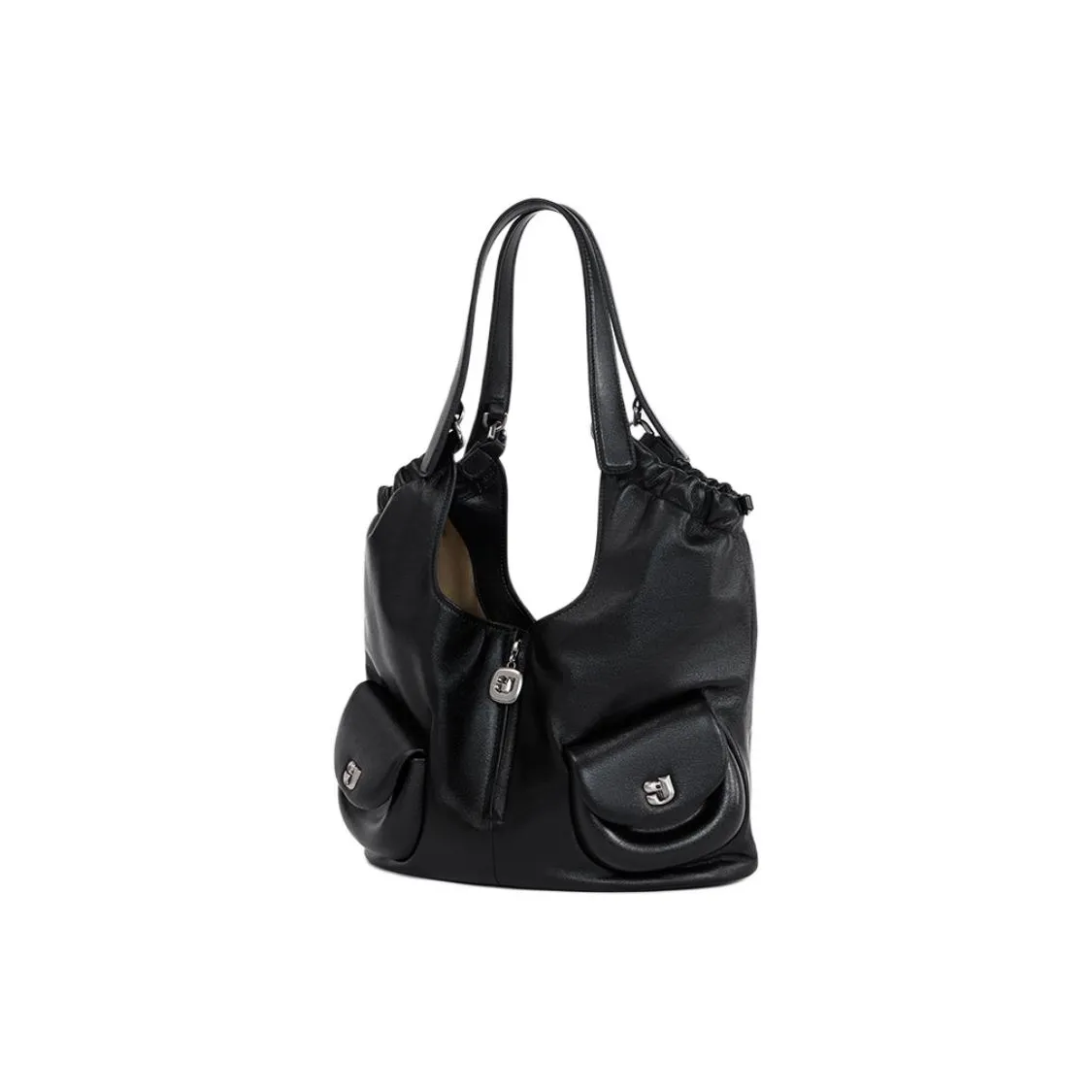 KUNOGIGI Коровья кожа с синтетической кожей сумка на плечо среднего размера женская черная