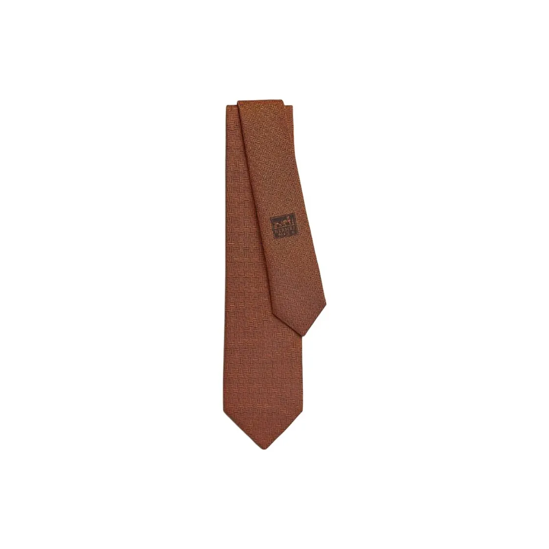 HERMES Mulberry Silk Ties Men's Orange