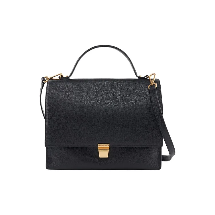 COCCINELLE Cow Leather Doctor Bag, Shoulder Bag, Handbag, Crossbody Bag Tubas Unisex Black