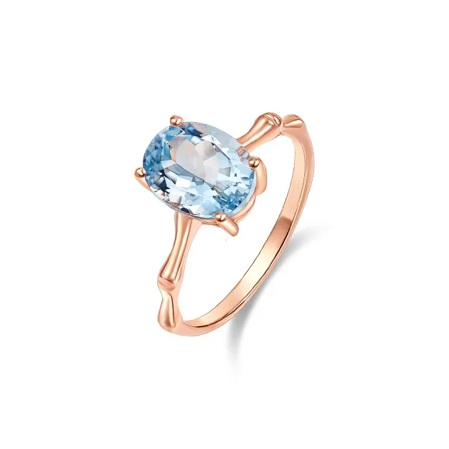 IL&CO. Natural Aquamarines Rings Women's