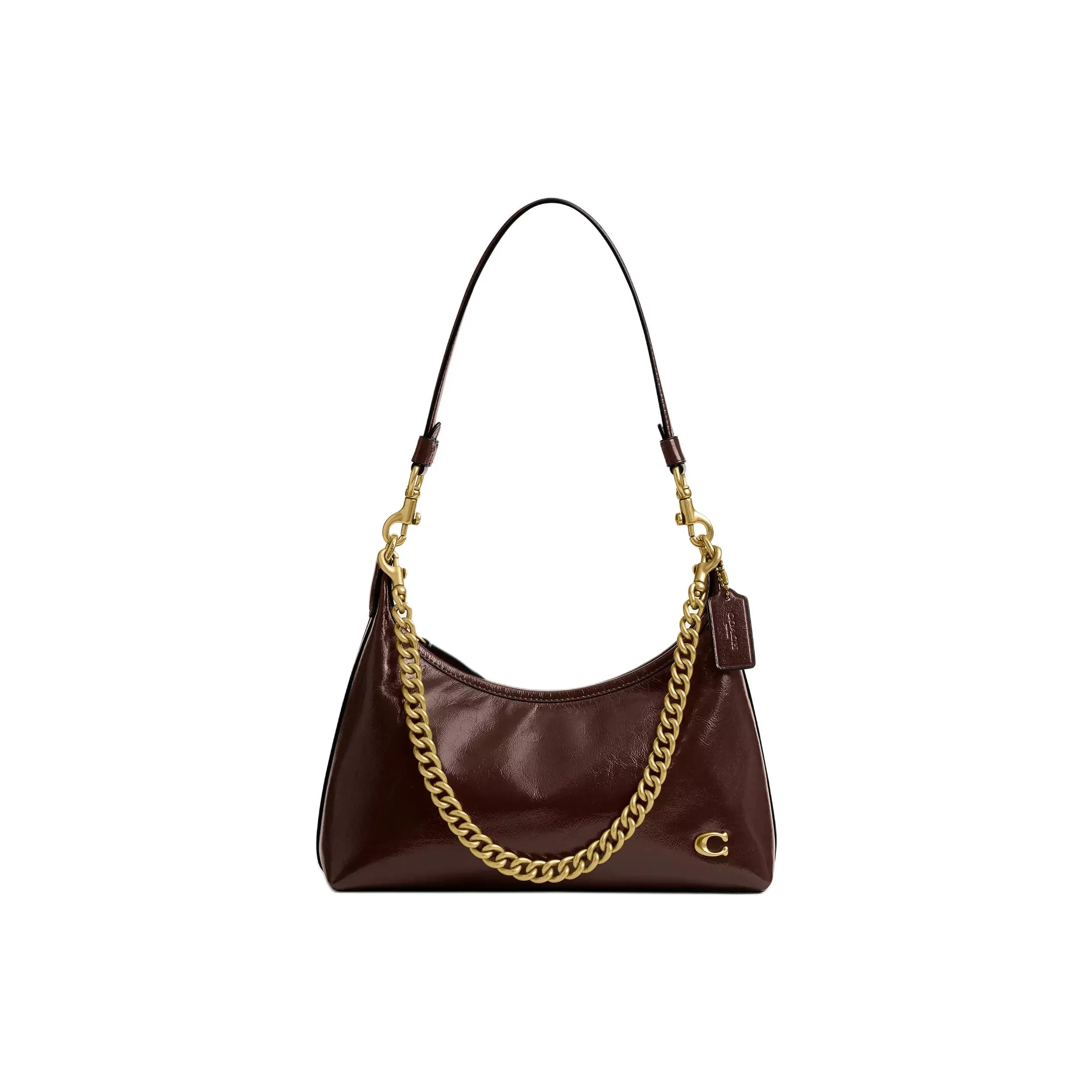 COACH Juliet Leather One Shoulder Handbag Tubas Women's Maple