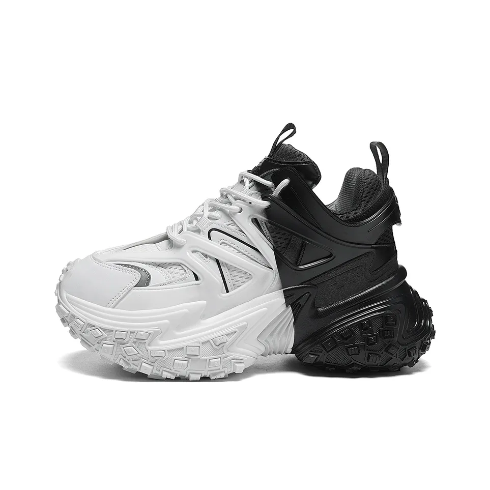 BLVCK PARIS Expertbook Low Top Chunky Sneakers Unisex Black Distressed