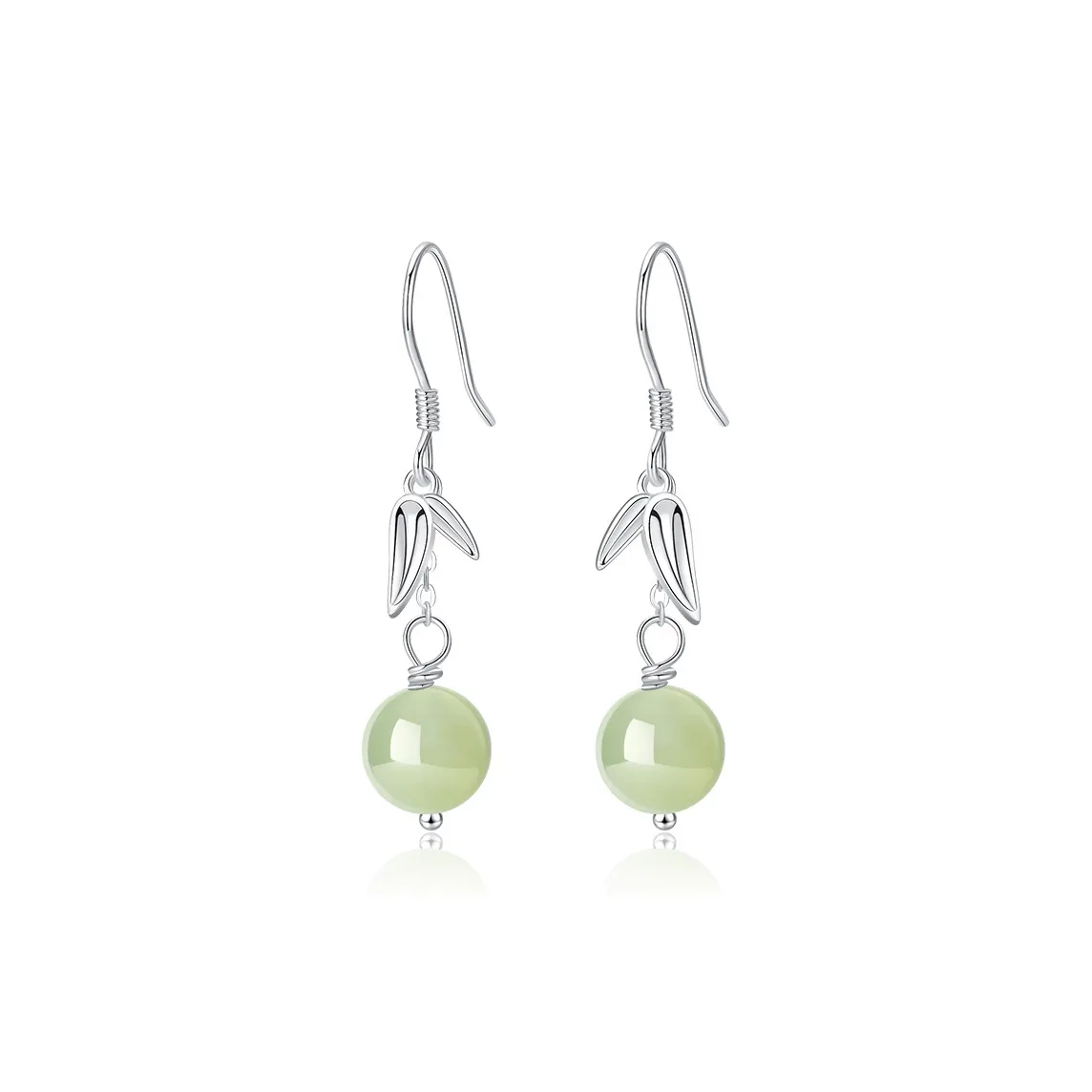 CHINA GOLD Earrings White Jade/Pale Greenish White Jade Women's