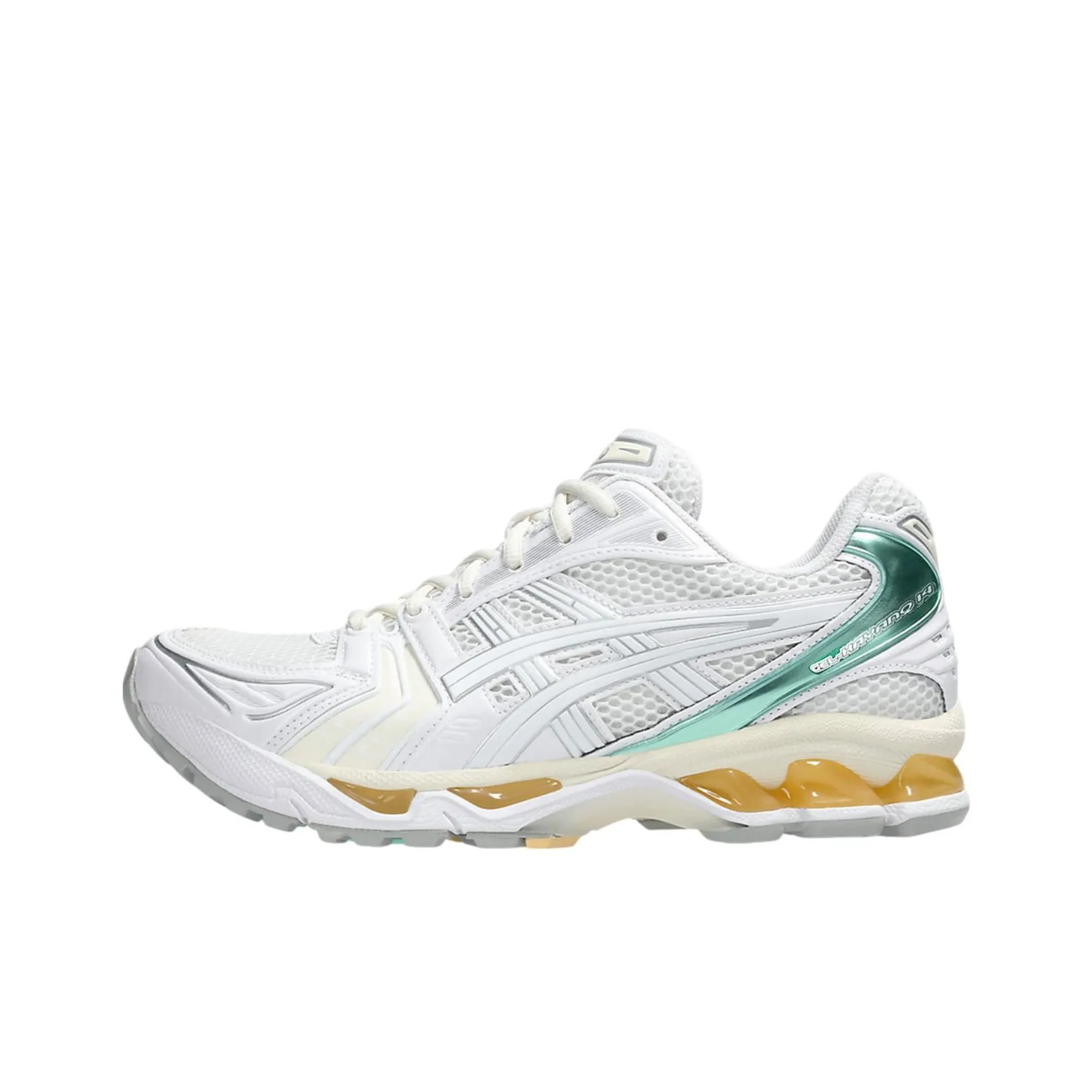 Asics Gel Kayano 14 Low Топ Беговые кроссовки Унисекс Белый Зеленый