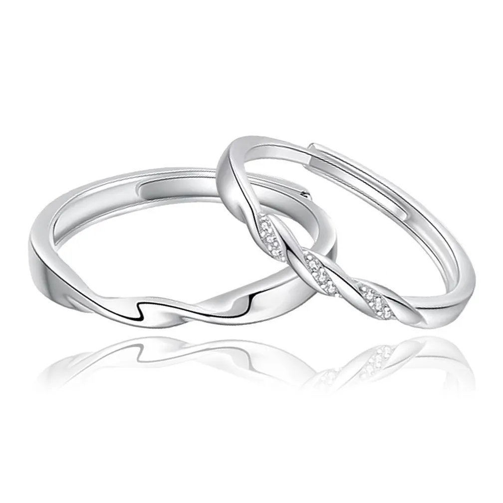 FOREVER MELODY Zircon Rings Unisex Silver