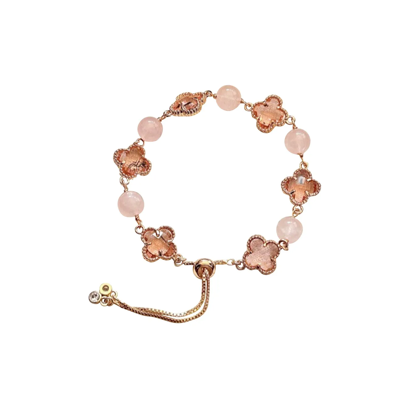 Welcome To The Treasure Natural Pink Crystal Bracelets Unisex